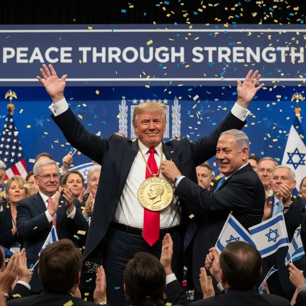 Netanyahu objavio AI fotografiju na kojoj Trump prima Nobelovu nagradu za mir