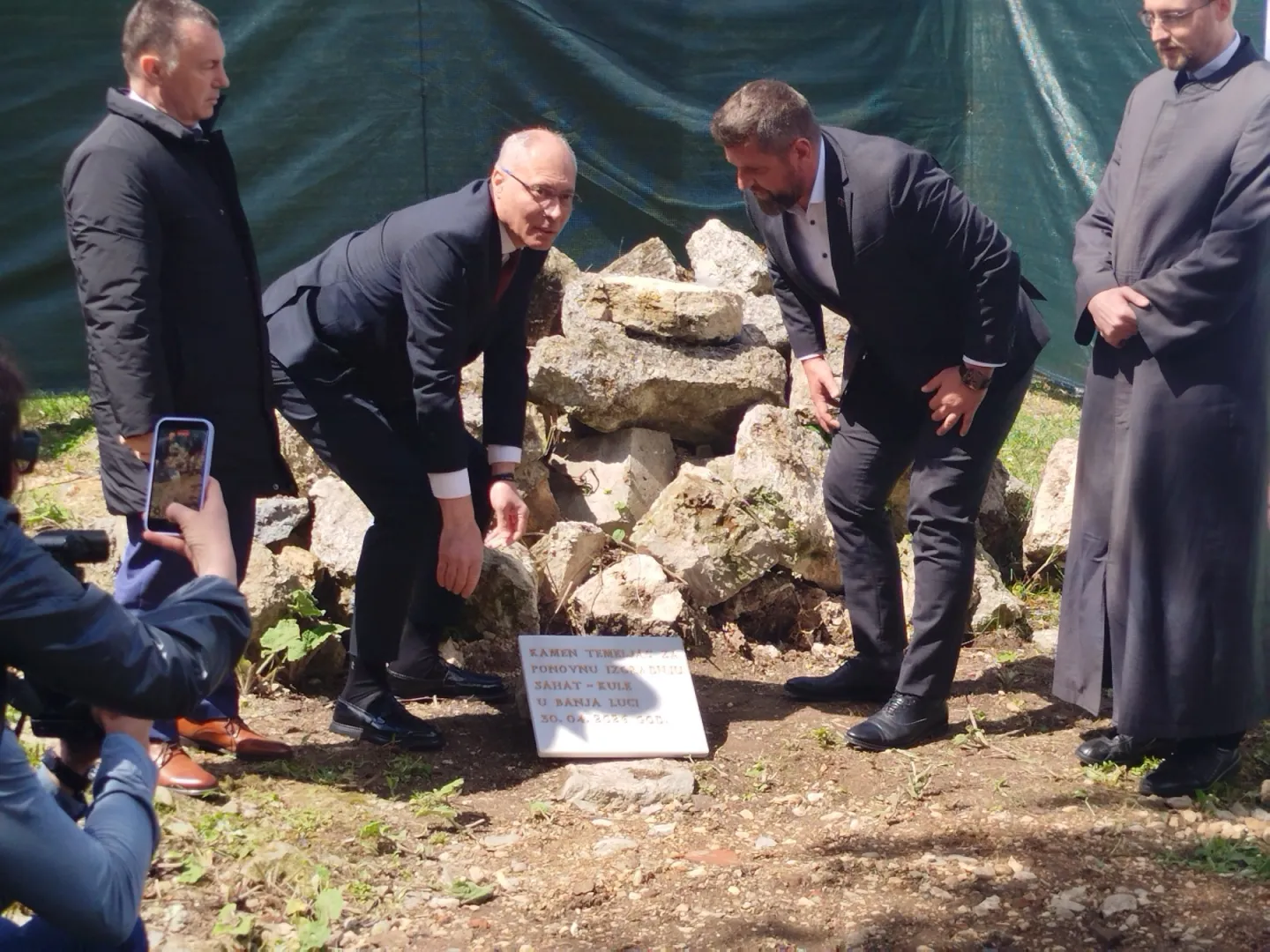 Položen kamen temeljac za obnovu Sahat-kule u Banjaluci