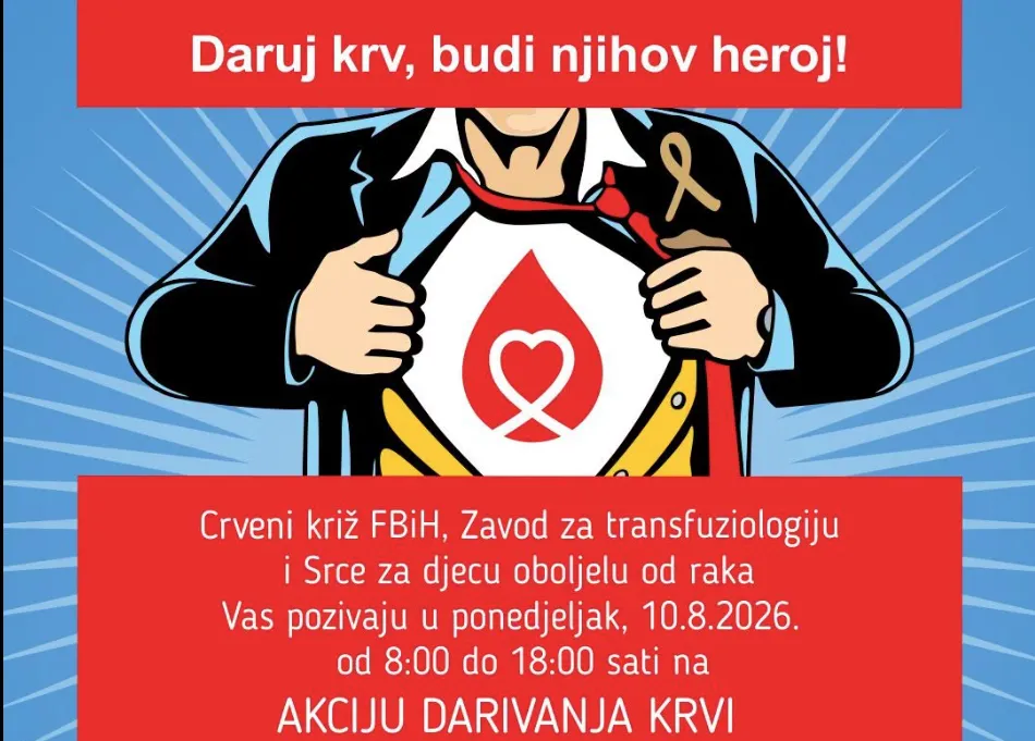 Sutra u Sarajevu akcija darivanja krvi - Daruj krv, budi opet njihov heroj