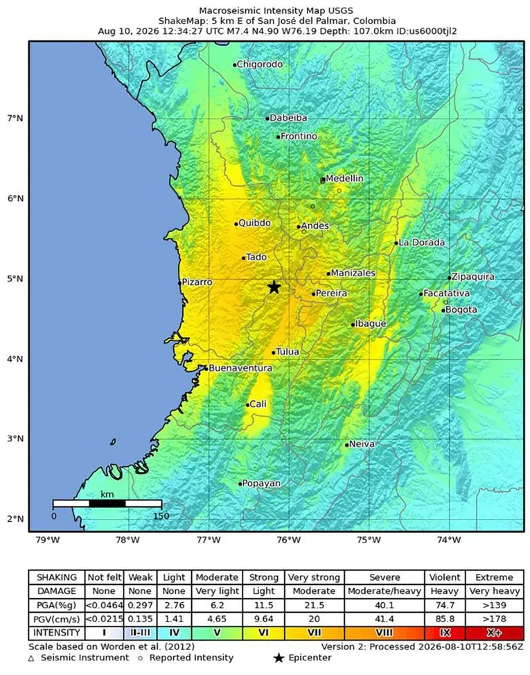 Razoran zemljotres magnitude 7.4 pogodio Kolumbiju
